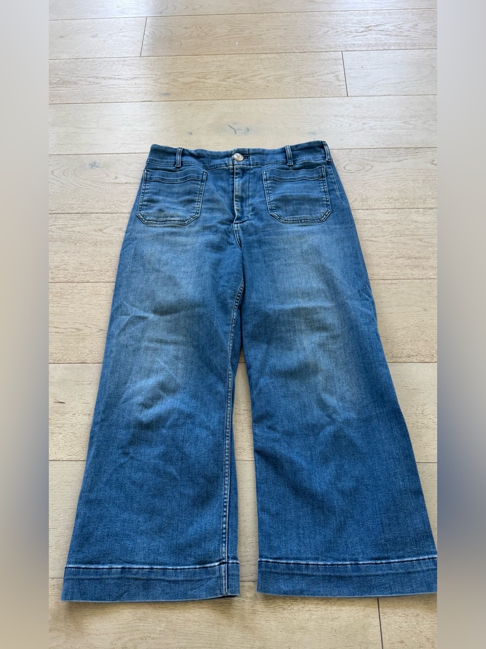 Maeve Jeans Women 32 Colette Wide Leg High Rise Crop Blue Denim - Picture 3 of 8